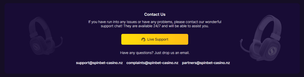 SpinBet Casino Support