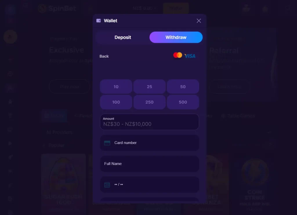 SpinBet Casino Withdrawal